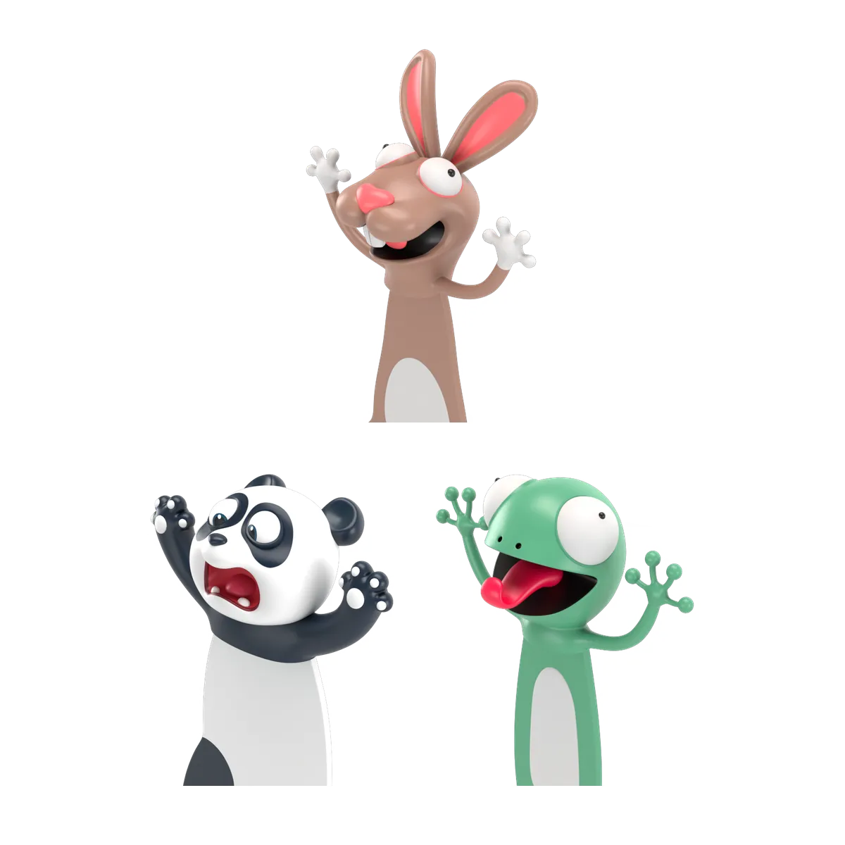 Lesezeichen Sets - 3er Hase Panda Gecko