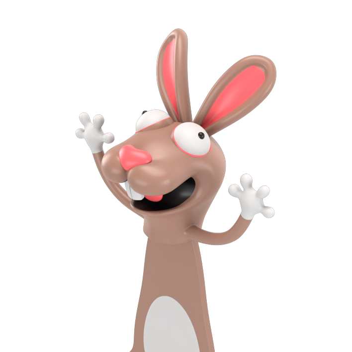[CT1009-HAS] Autsch! 3D Bookmark – Rabbit (Classic)