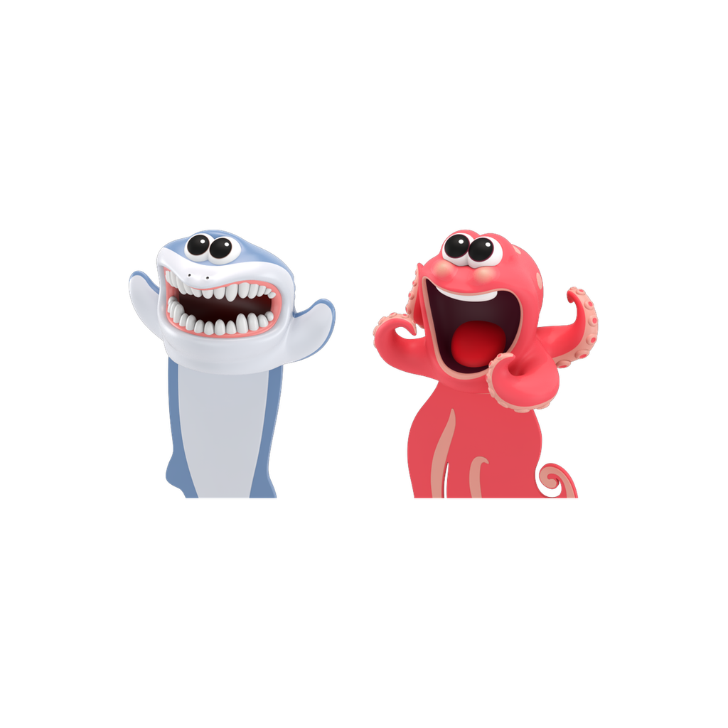 [CT1009-HK] Autsch! 3D Bookmarks – Shark and Octopus (Classic)