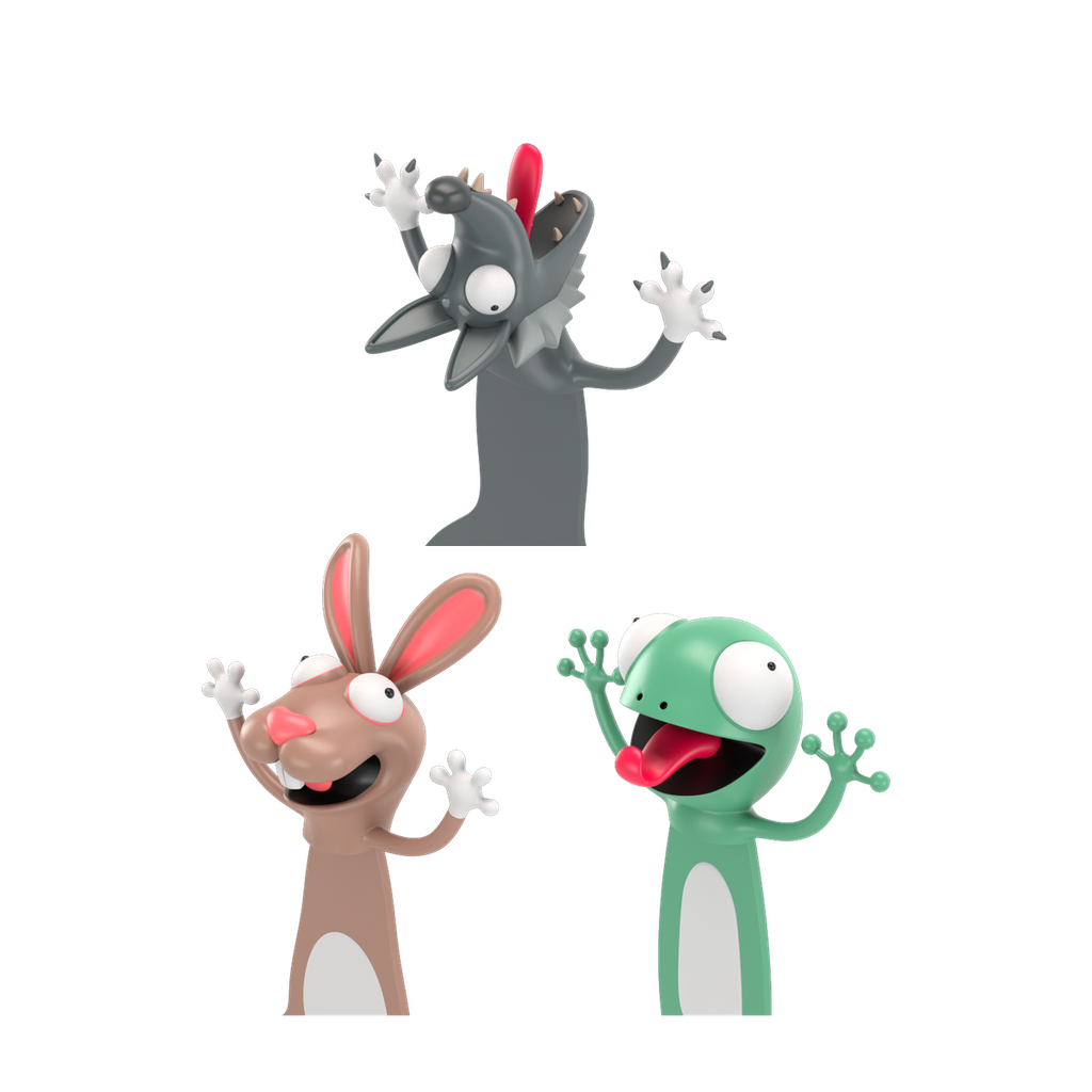 Lesezeichen Sets - 3er Hase Kojote Gecko