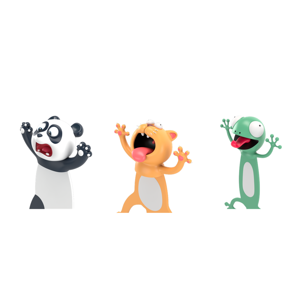 [CT2017-PKG] Lesezeichen Sets - 3er Panda Katze Gecko (Faltverpackung)