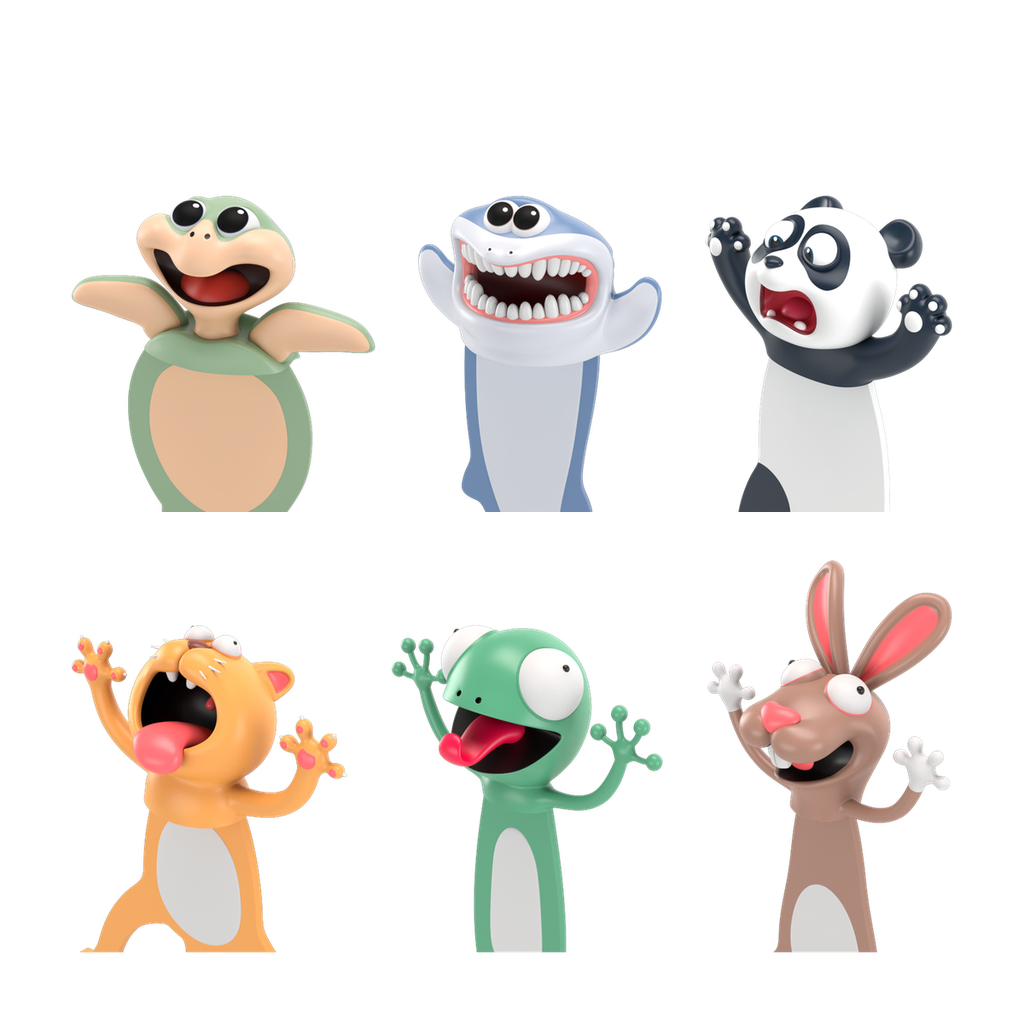 [CT2017-6ER2] Bookmark Sets – 6 pieces: Turtle, Shark, Panda, Cat, Gecko, Rabbit (Classic)