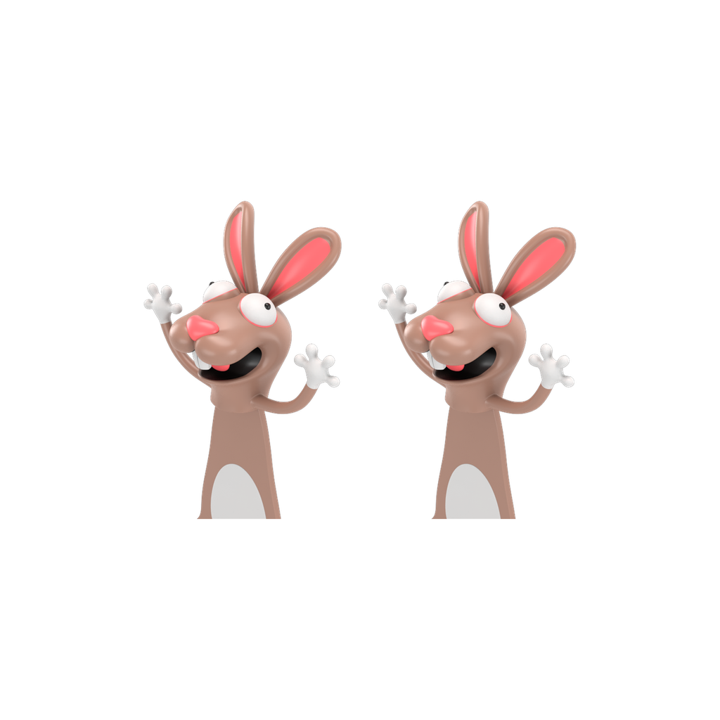 [CT1009-HAS-2] Autsch! 3D Lesezeichen - Hase Doppelpack (2 Stück)