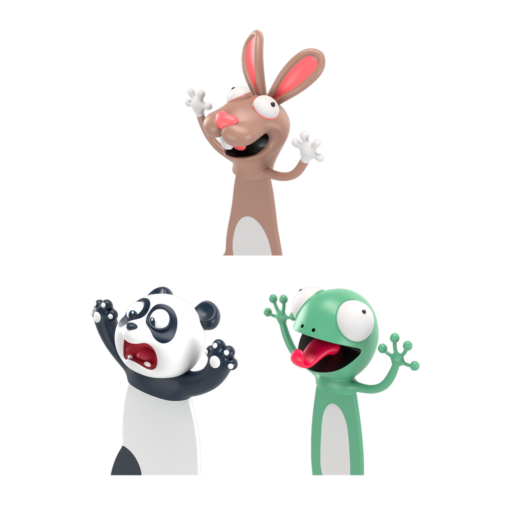 [CT2017-HPG] Lesezeichen Sets - 3er Hase Panda Gecko