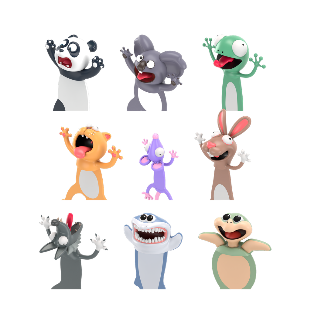 [CT2017-X91] Lesezeichen Sets - 9er Panda Koala Gecko Katze Maus Hase Kojote Hai Schildkröte