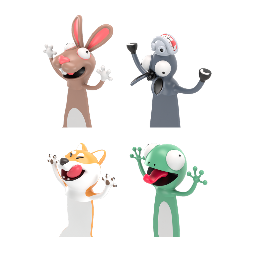 [CT2017-HEHG] Lesezeichen Sets - 4er Hase Esel Hund Gecko